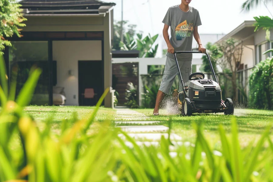 electric self propelled lawn mowers